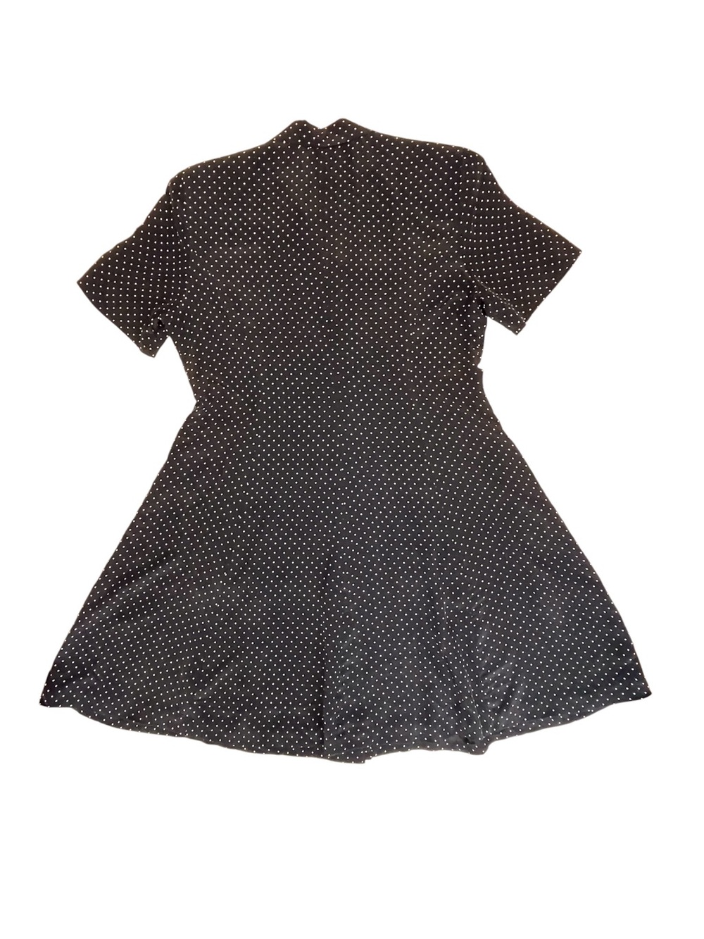 Vintage Jones New York Silk Navy Polka Dot Button-Front Mini Dress - Picture 7 of 7